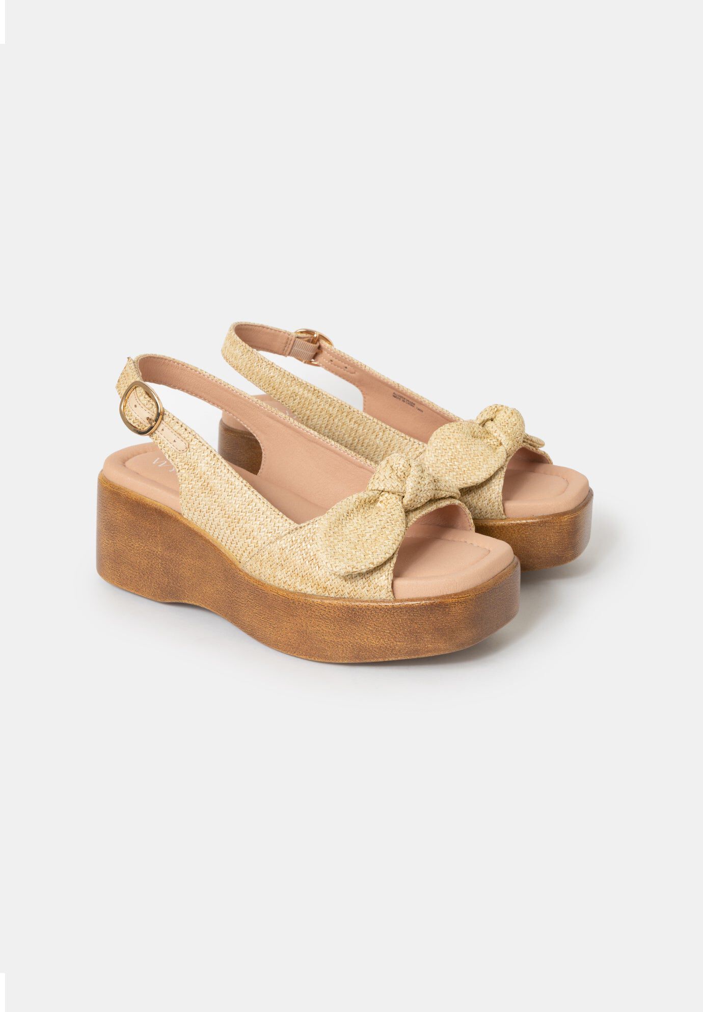 Rosie Vegan Wedge Sandals, Natural / Beige, alternate image number 1