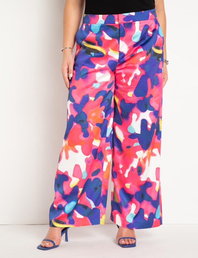 Printed Wide Leg Pant, , alternate image number null