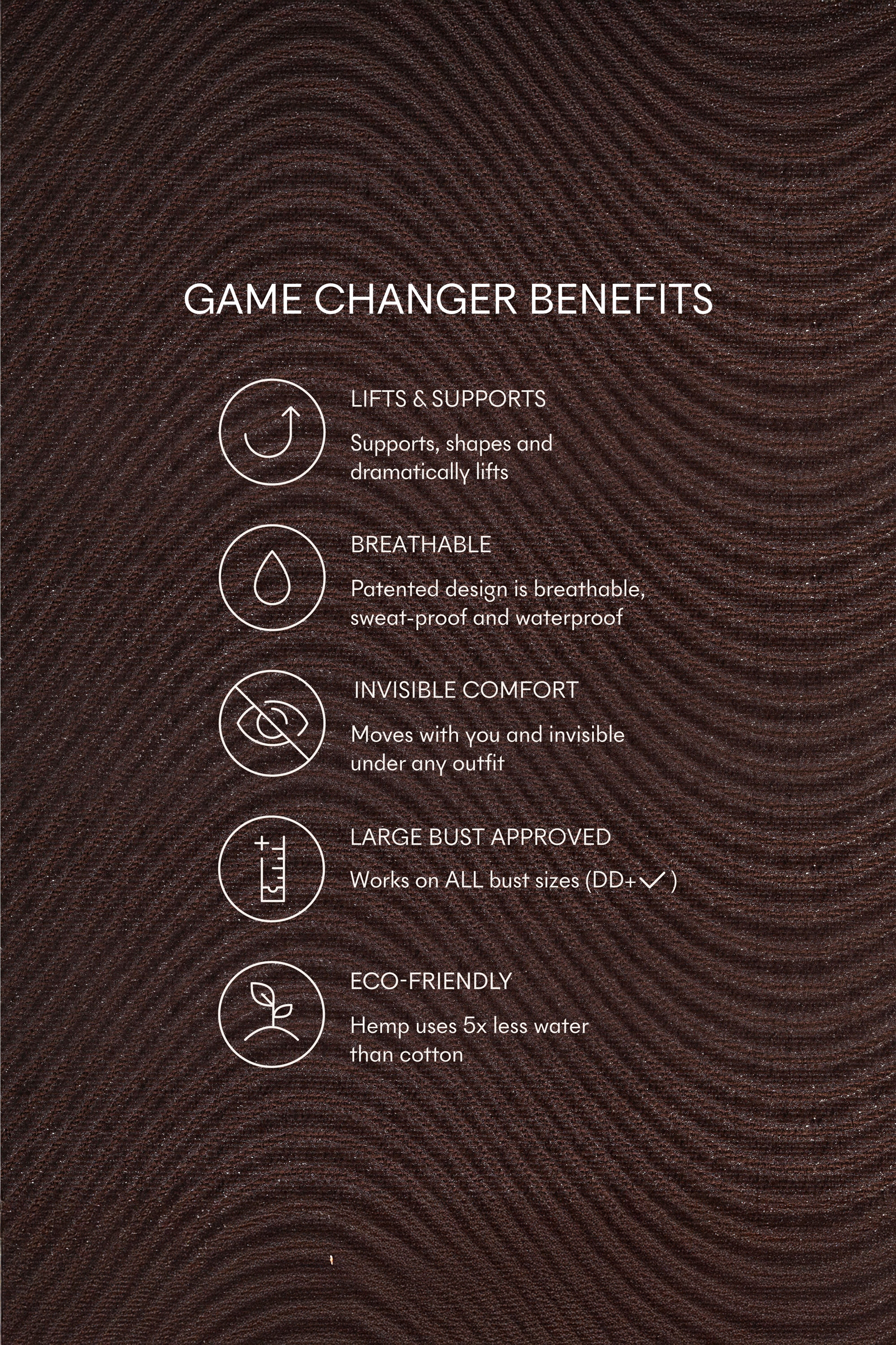 Game Changer Lift & Shape Adhesive Bra (4-pack), No 9 Espresso / Brown, alternate image number 3