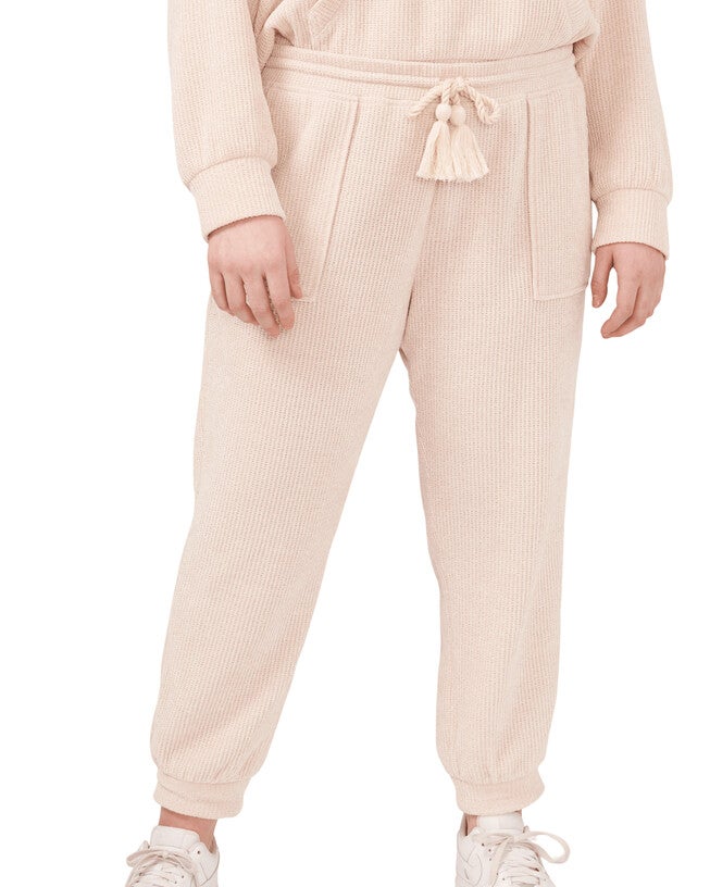Grace Tassel Tie Jogger, SOFT ECRU / Ivory, hi-res image number 0
