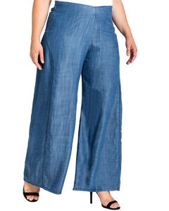 Plus Size Perry Denim Tencel Palazzo Pants