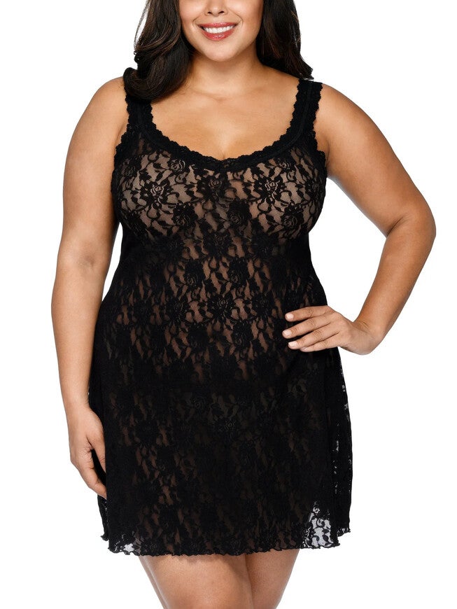 SIGNATURE LACE TANK CHEMISE, BLACBLACK / Black, hi-res image number null