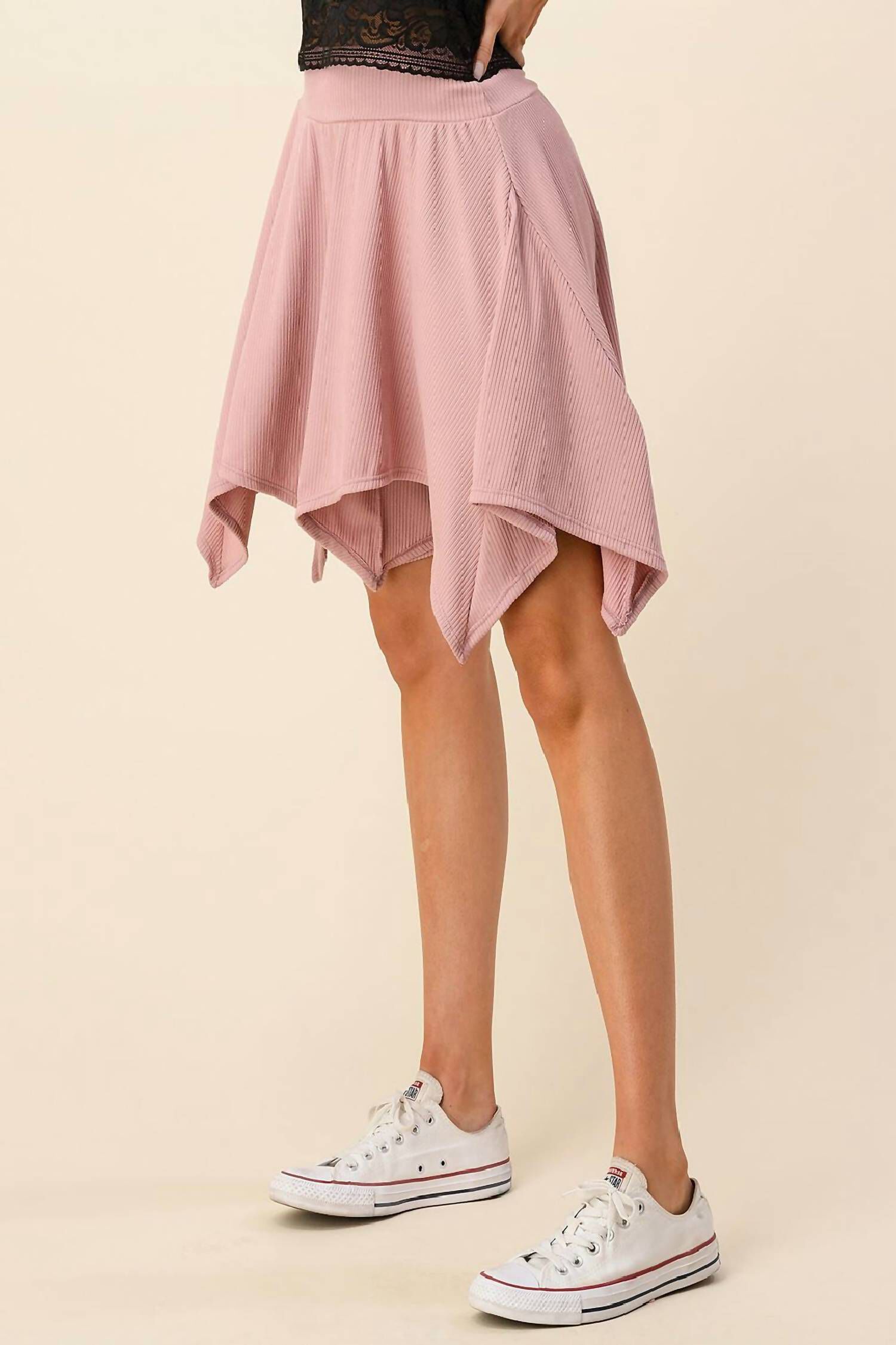Women'S Flowy Asymmetrical Shorts In Mauve, , alternate image number 2