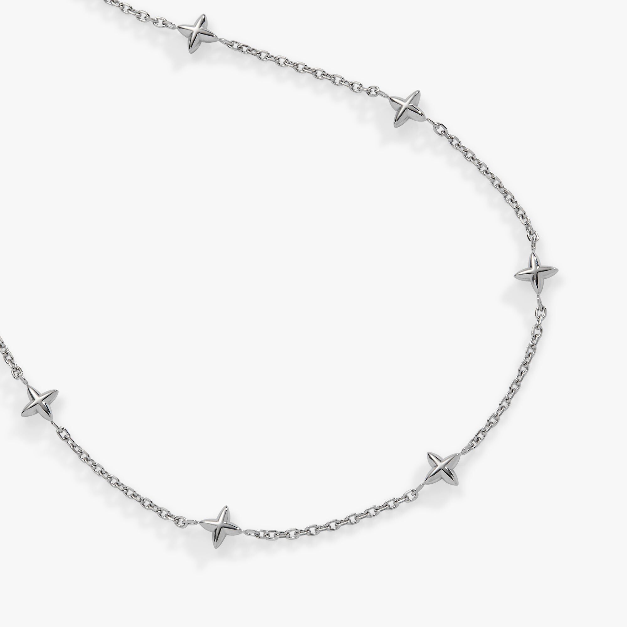 Star Chain Anklet, Silver / Silver, alternate image number 1