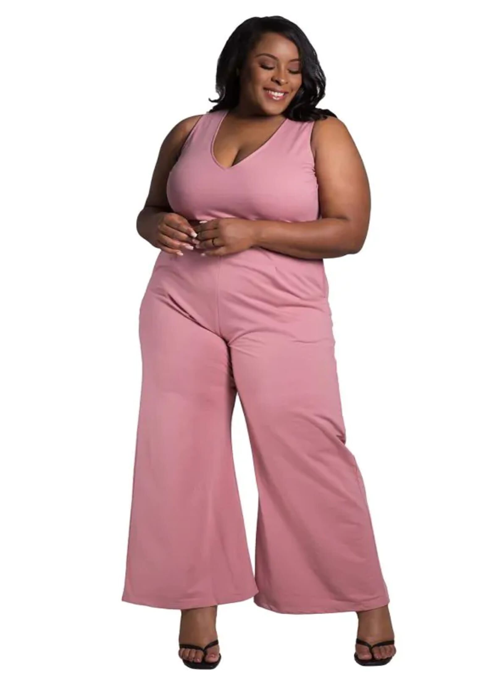 Kelly Sleeveless Wide Leg Jumpsuit, Dark Rose / Mauve, hi-res image number 0