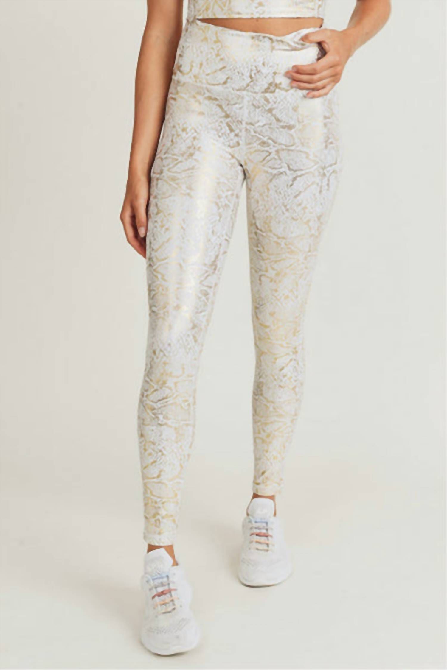 Print High-Waisted Legging In Gold Snakeskin, Gold Snakeskin / Gold, hi-res image number 0