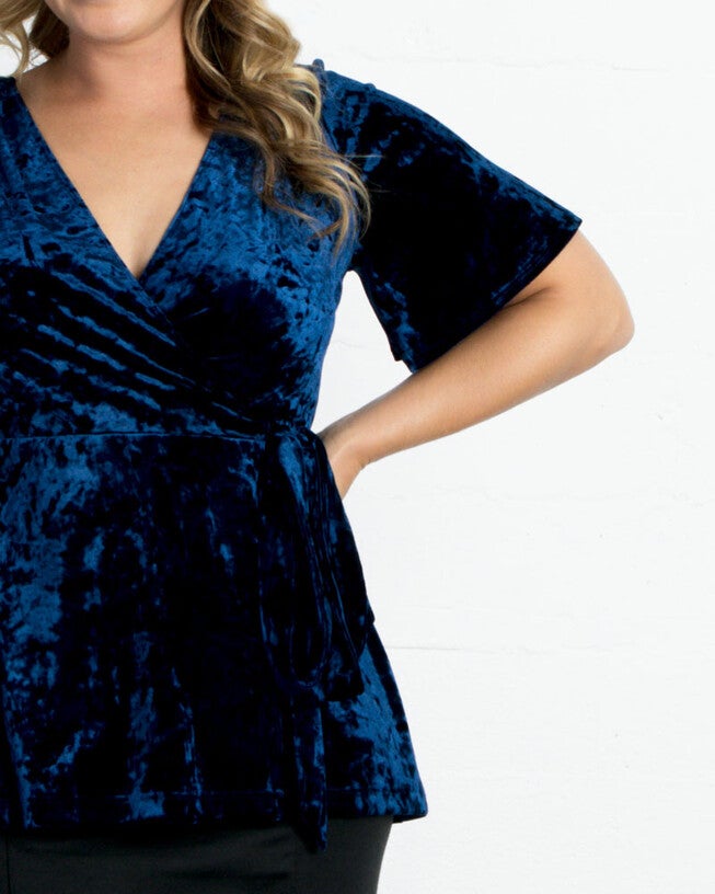 Velvet Vixen Wrap Top, SAPPHIRE / Royal Blue, alternate image number 4