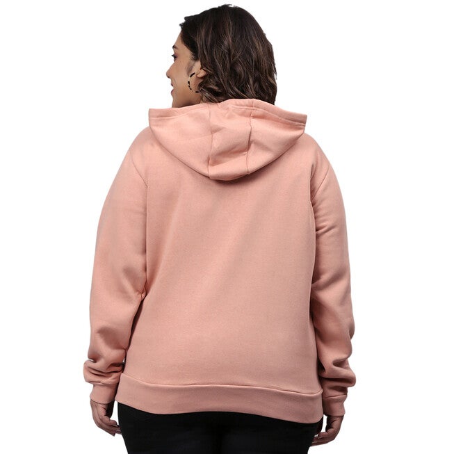 Peach Bird Motif Sweatshirt, , alternate image number null