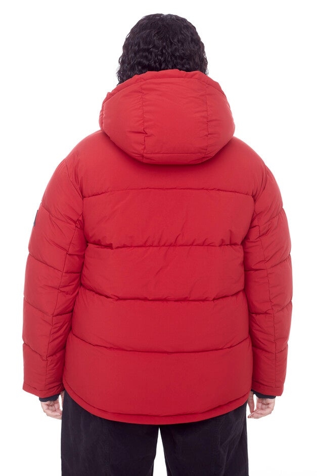 Women's Plus Size - FORILLON | Vegan Down Recycled Short Quilted Puffer Jacket, Deep Red / Red, alternate image number 3
