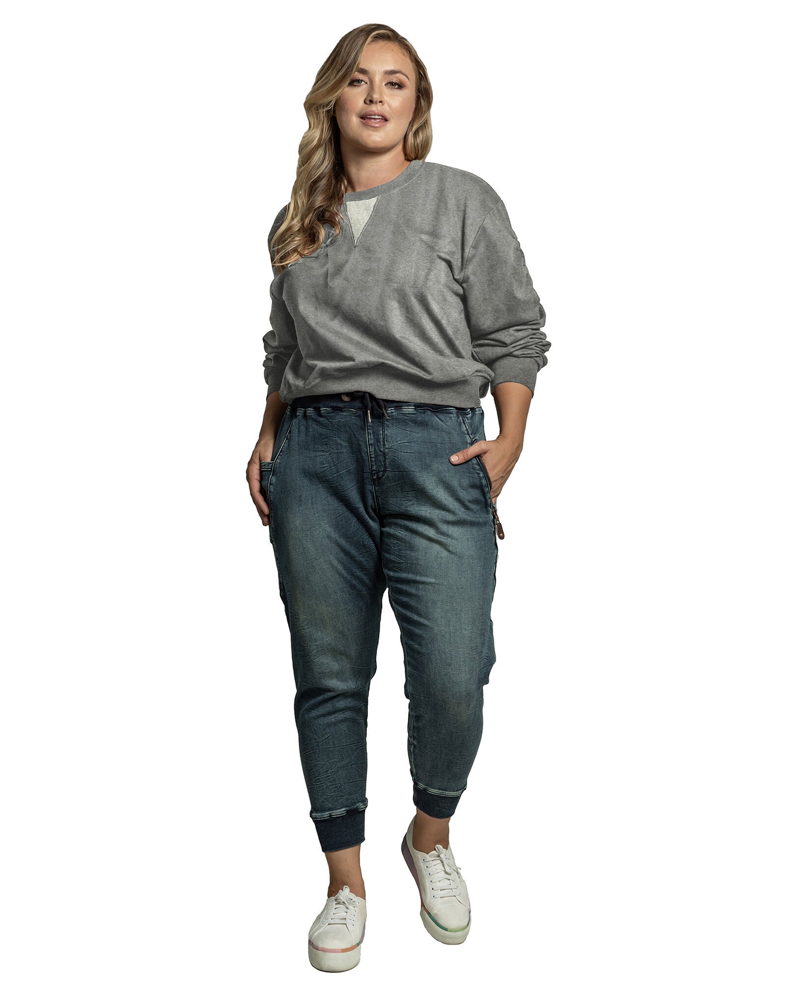 Standards & Practices Women&#39;s Long Sleeve French Terry Ruched Pullover, HEATHERGREY / Light Grey, alternate image number 3