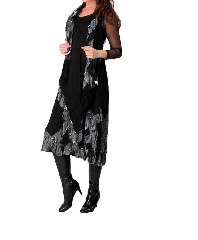 PATTERNED MAXI DRESS IN BLACK MULTI, Black Multi / Black, hi-res image number null