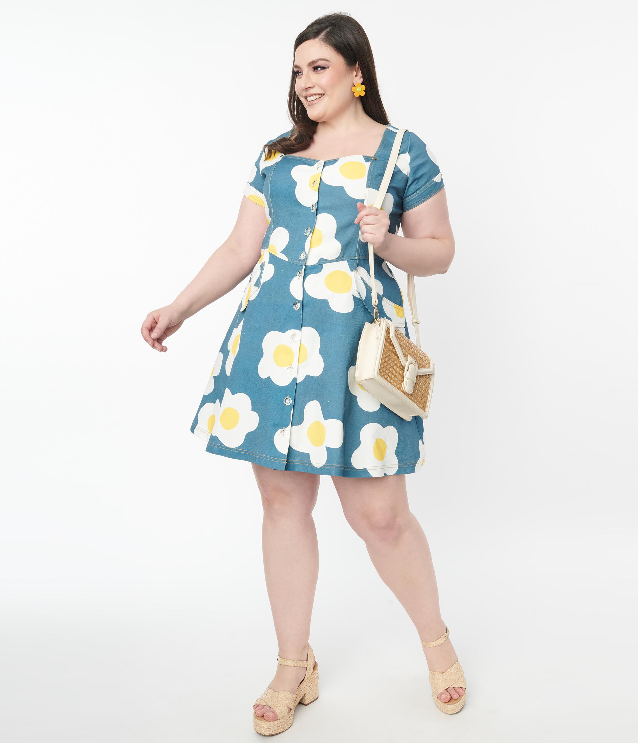 Plus size vintage fit and flare dress top