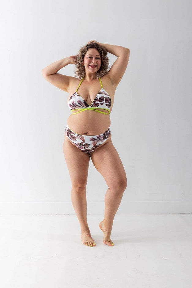 Floral Reverisble High Waist Bottom, Light Green / Light Green, alternate image number null