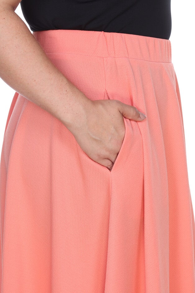 Tasmin Flare Midi Skirt, Coral / Coral, alternate image number 1