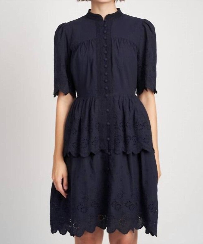 MARIN MINI DRESS IN BLACK, Black / Black, hi-res image number 0