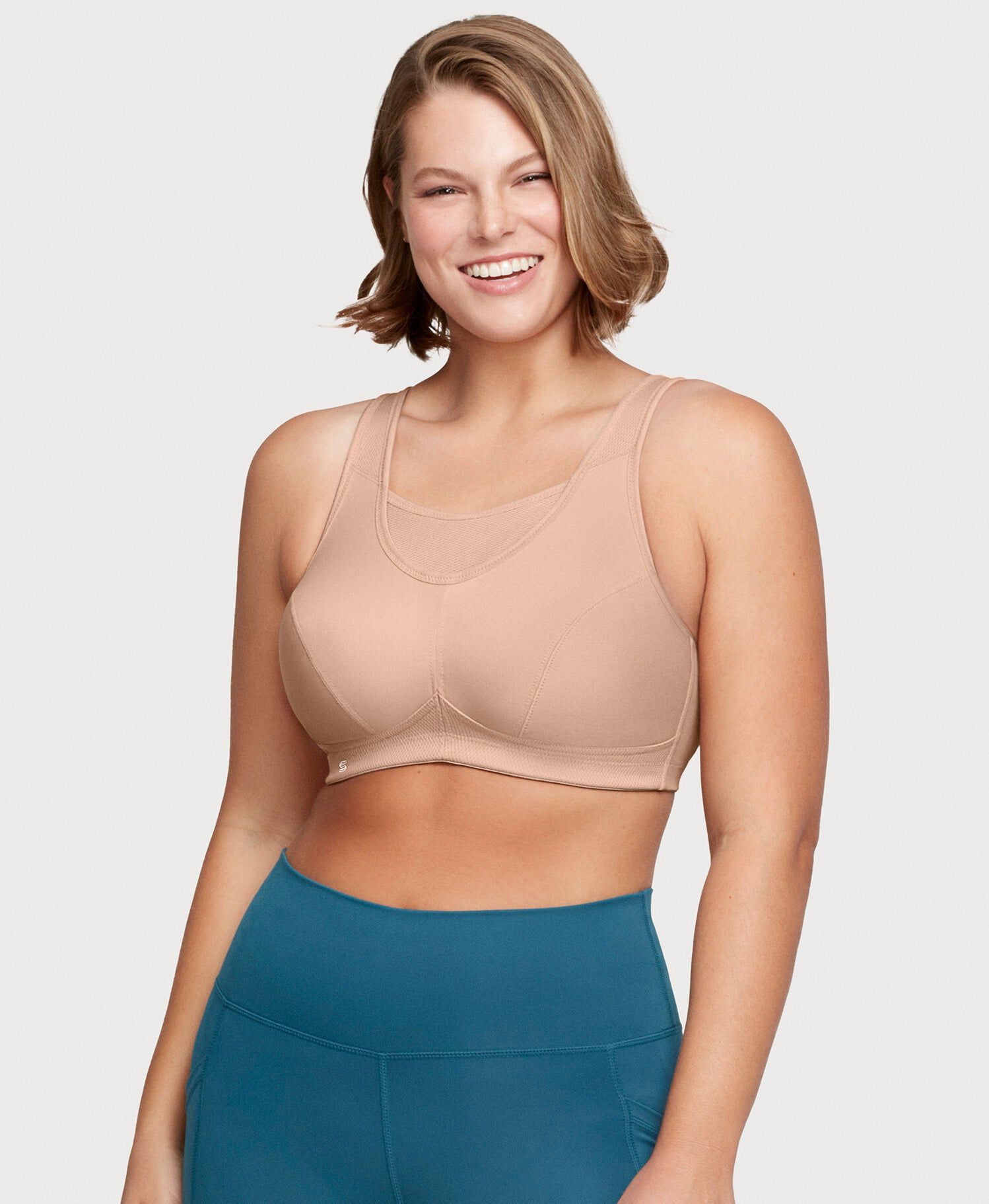 No-Bounce Camisole Sports Bra, Cafe / Tan, hi-res image number 0