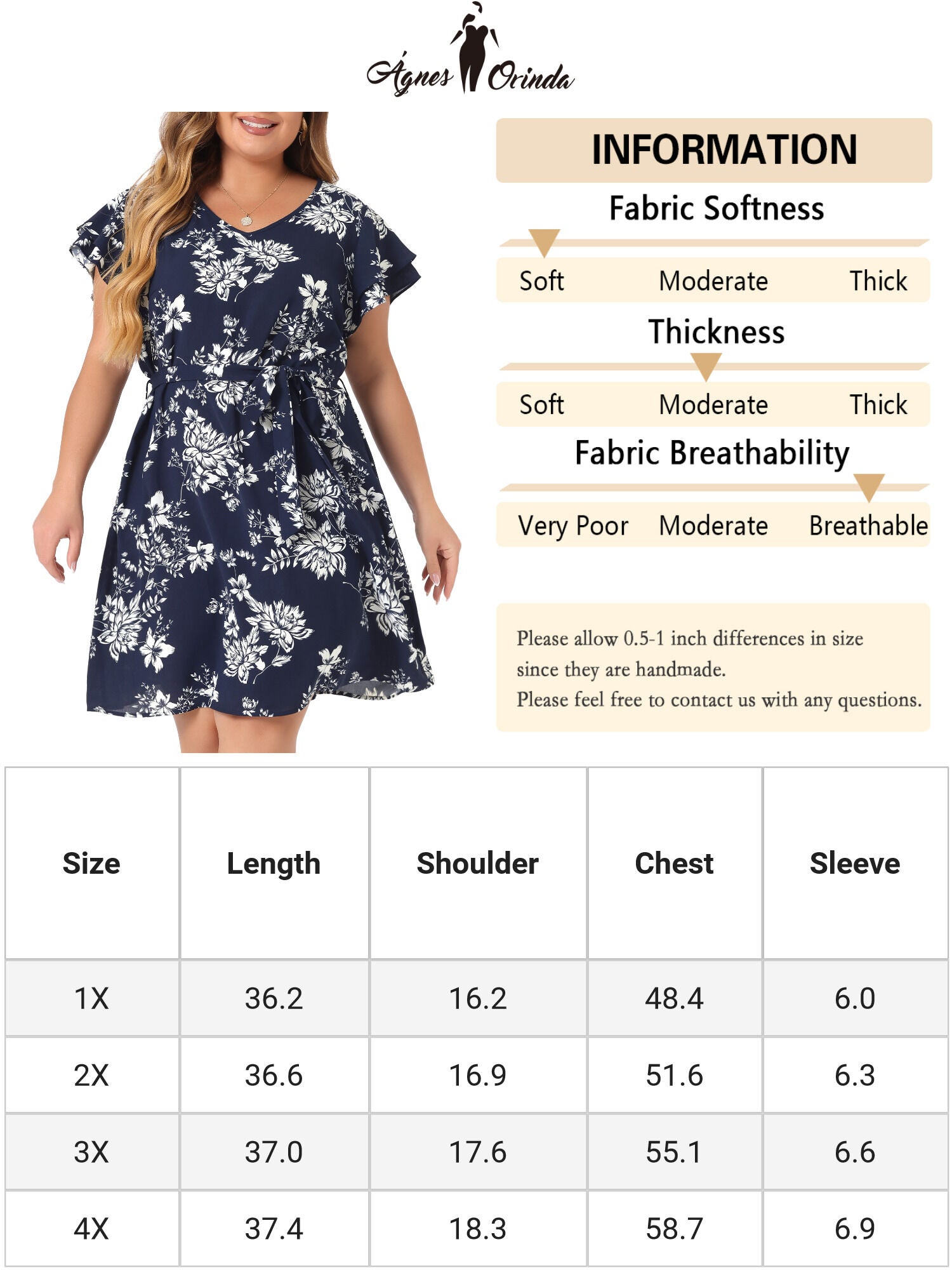 V Neck Tie Waist Layered Short Sleeve Floral Dress, Navy Blue / Navy, alternate image number 1