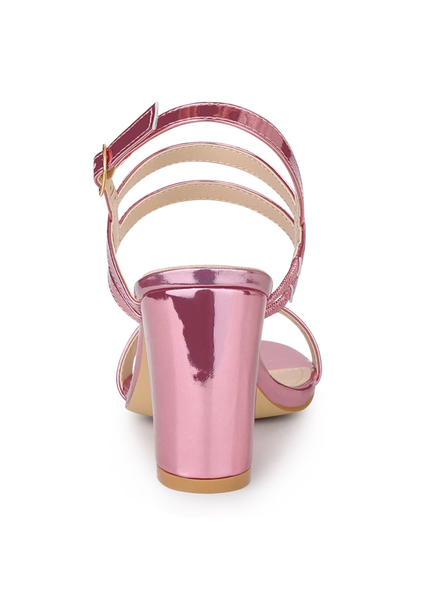 Slingback Block Heel Ankle Strap Sandal, Pink / Pink, alternate image number 2