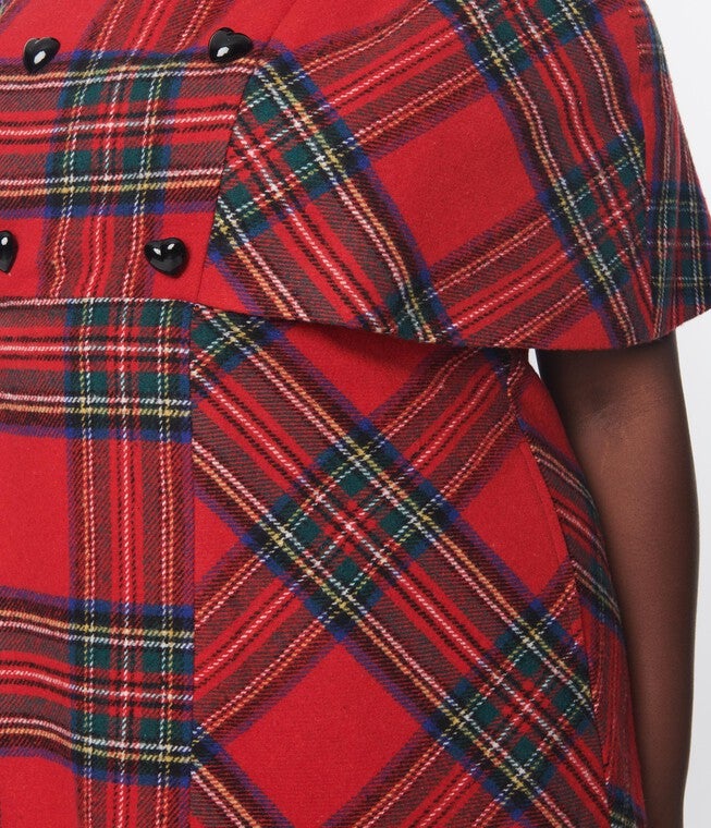 Smak Parlour Red Tartan Plaid Coat, Red Plaid / Red, alternate image number 3