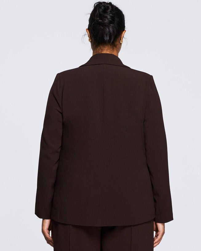 Megan Black Blazer, Chocolate / Brown, alternate image number 2