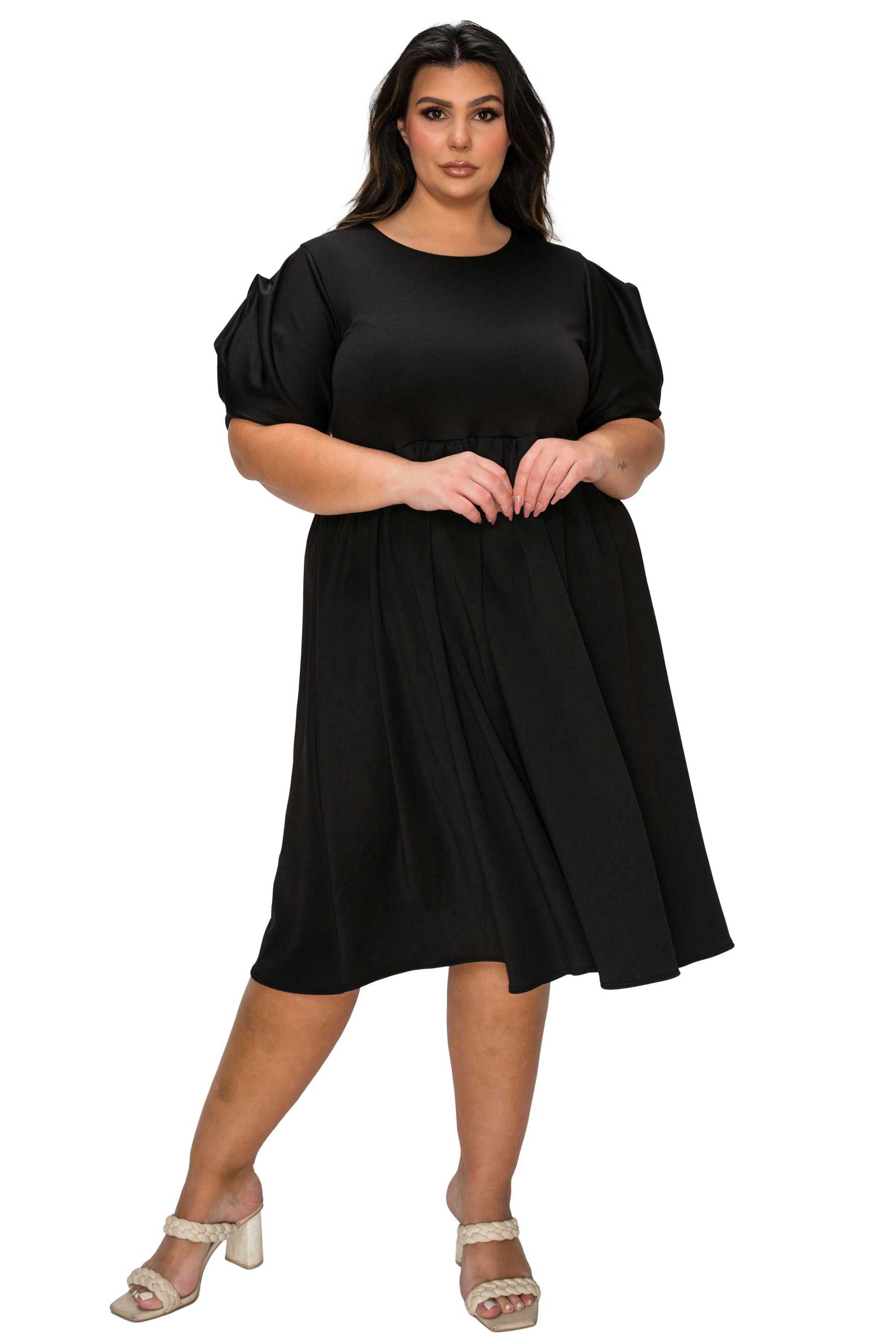 Rosie Florette Sleeve Midi Dress, Black / Black, hi-res image number 0