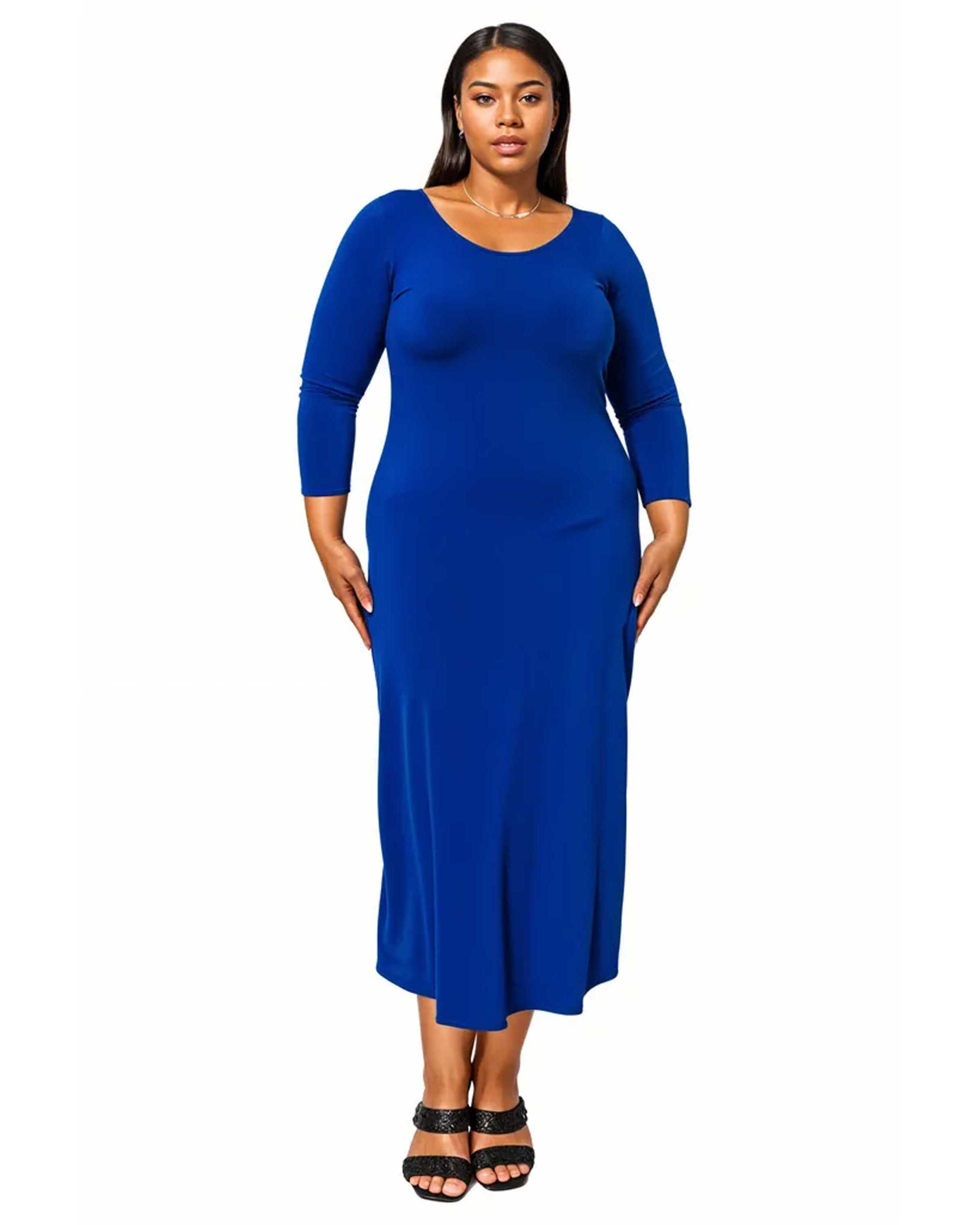 ASHE SCOOP NECK MAXI, Royal / Royal Blue, hi-res image number 0