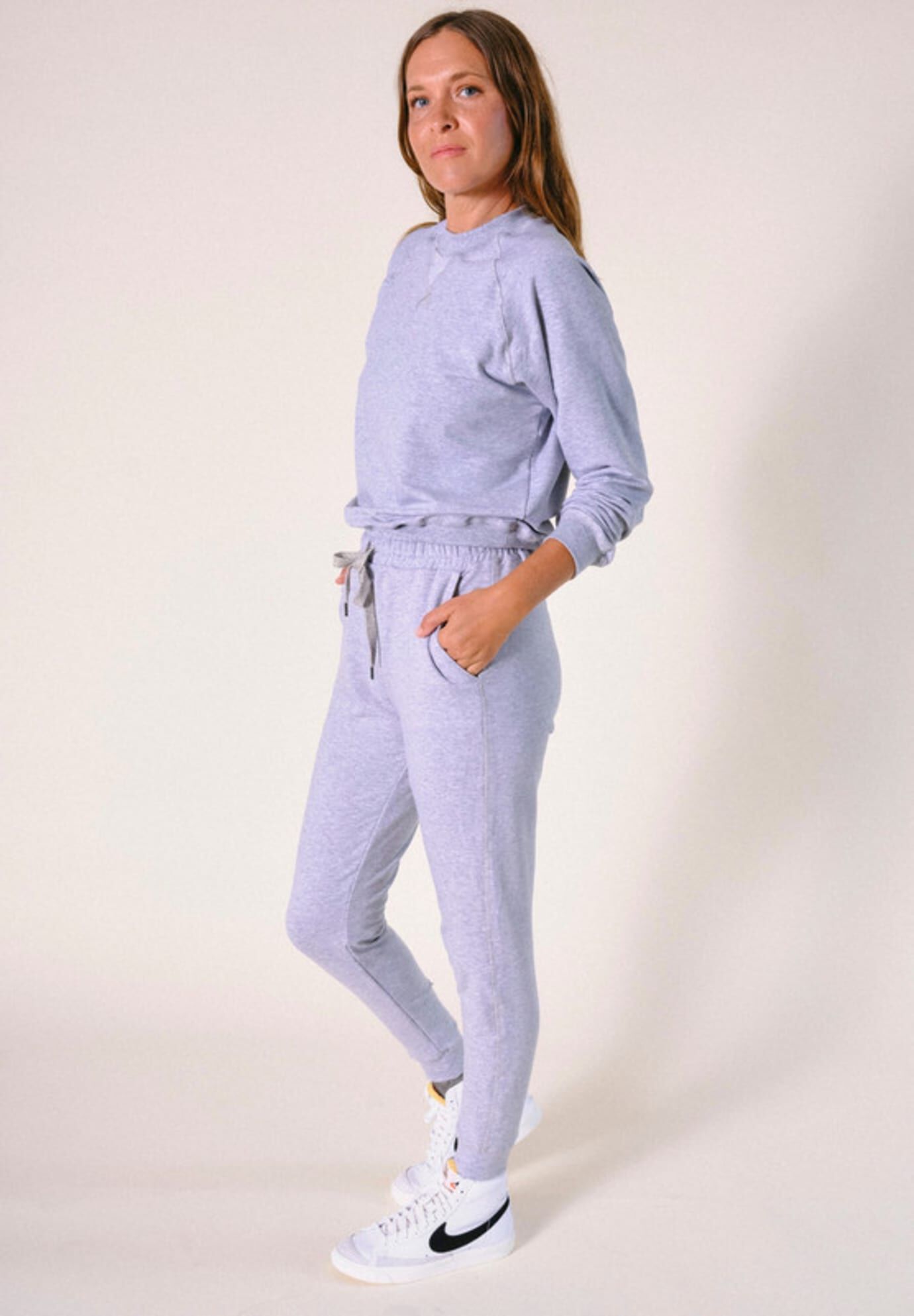 Plus Agnes Organic Cotton + Tencel Jogger Pant, Heather Gray / Light Grey, alternate image number 3