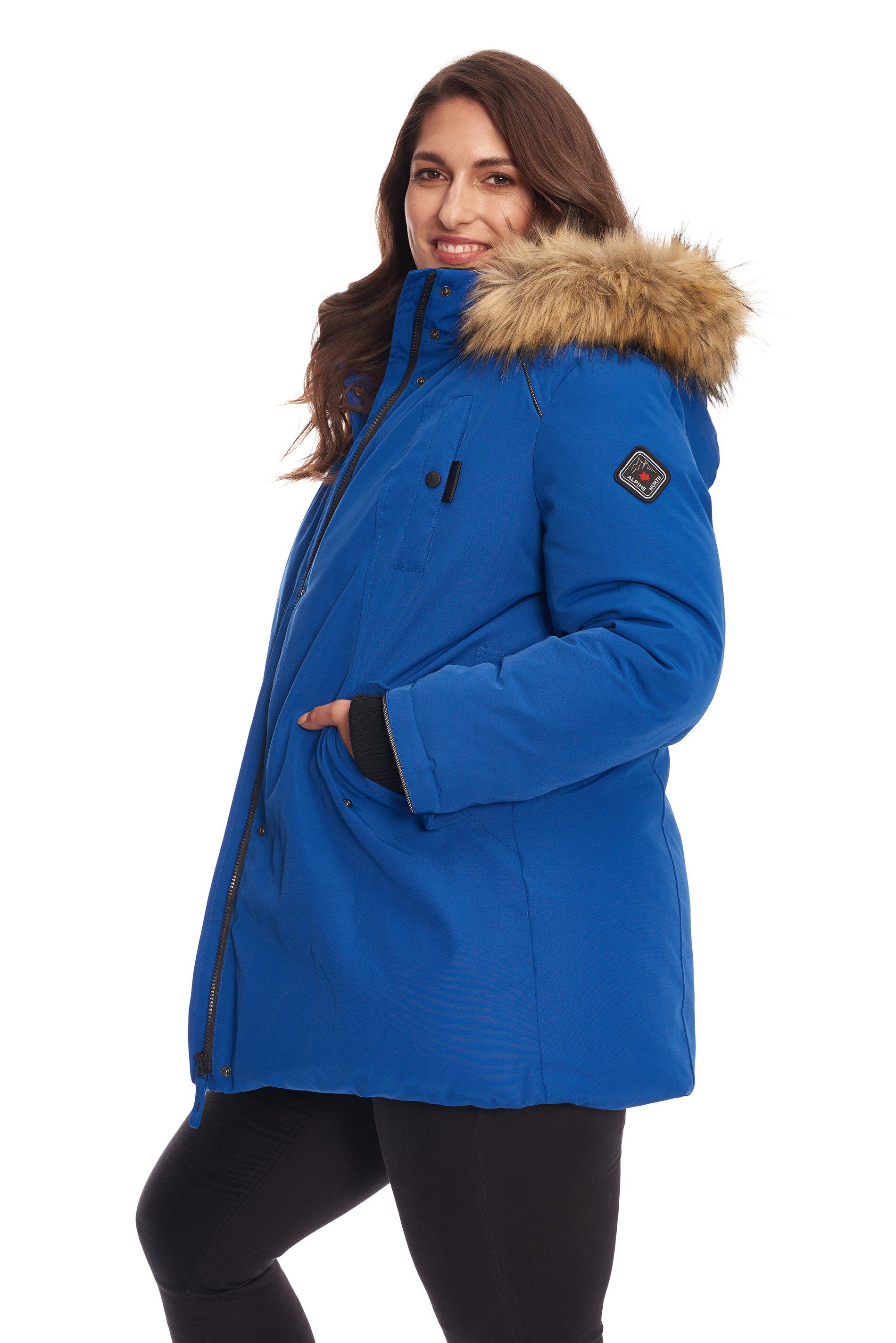 GLACIER | Vegan Down Recycled Parka Winter Jacket, Cobalt / Cobalt, alternate image number 1