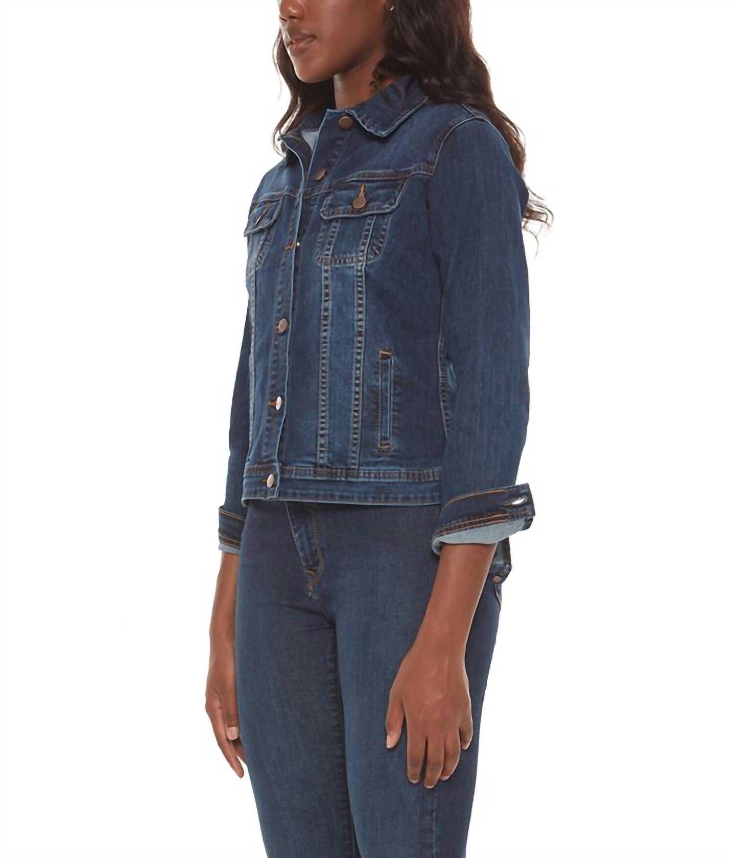 Gabriella Classic Denim Jacket In Cool Starry Night, , alternate image number 2
