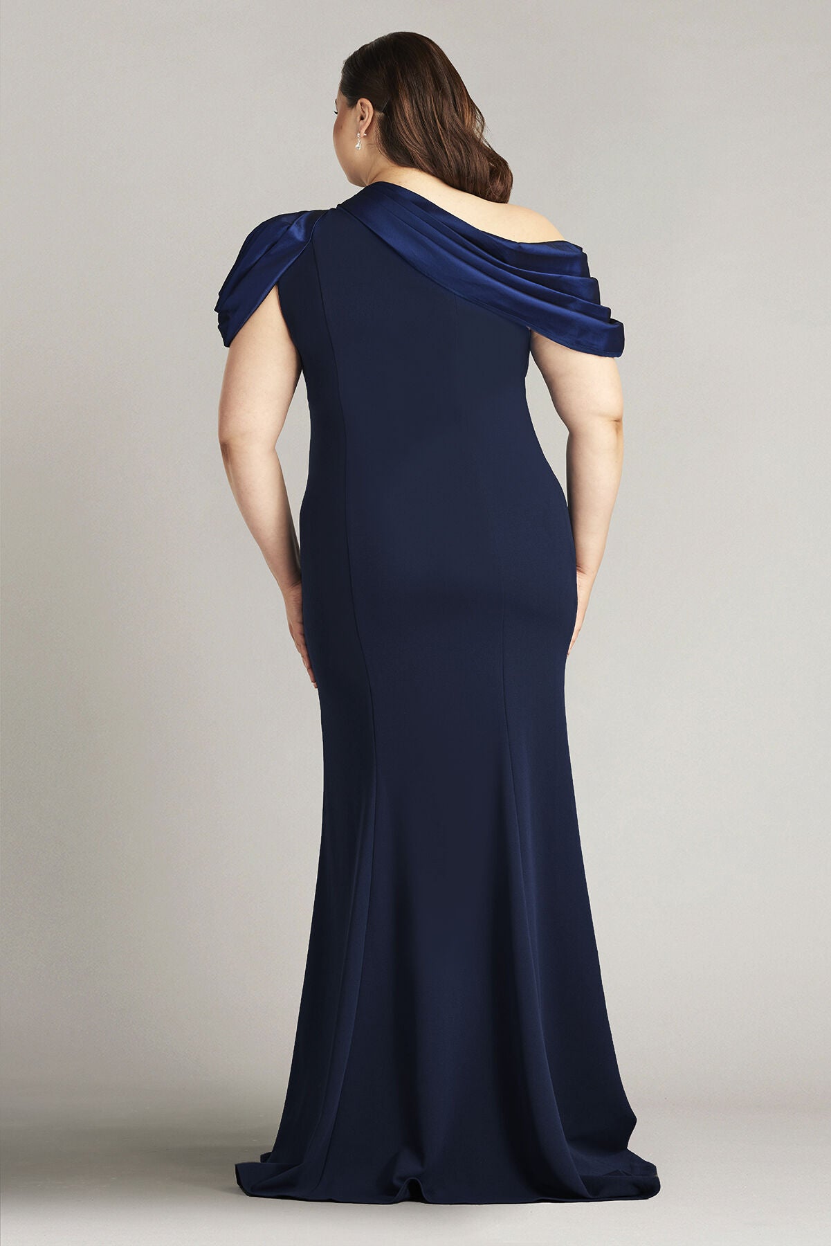 Carlene Shoulder Drape Gown - PLUS SIZE, NAVY / see-description, alternate image number 1