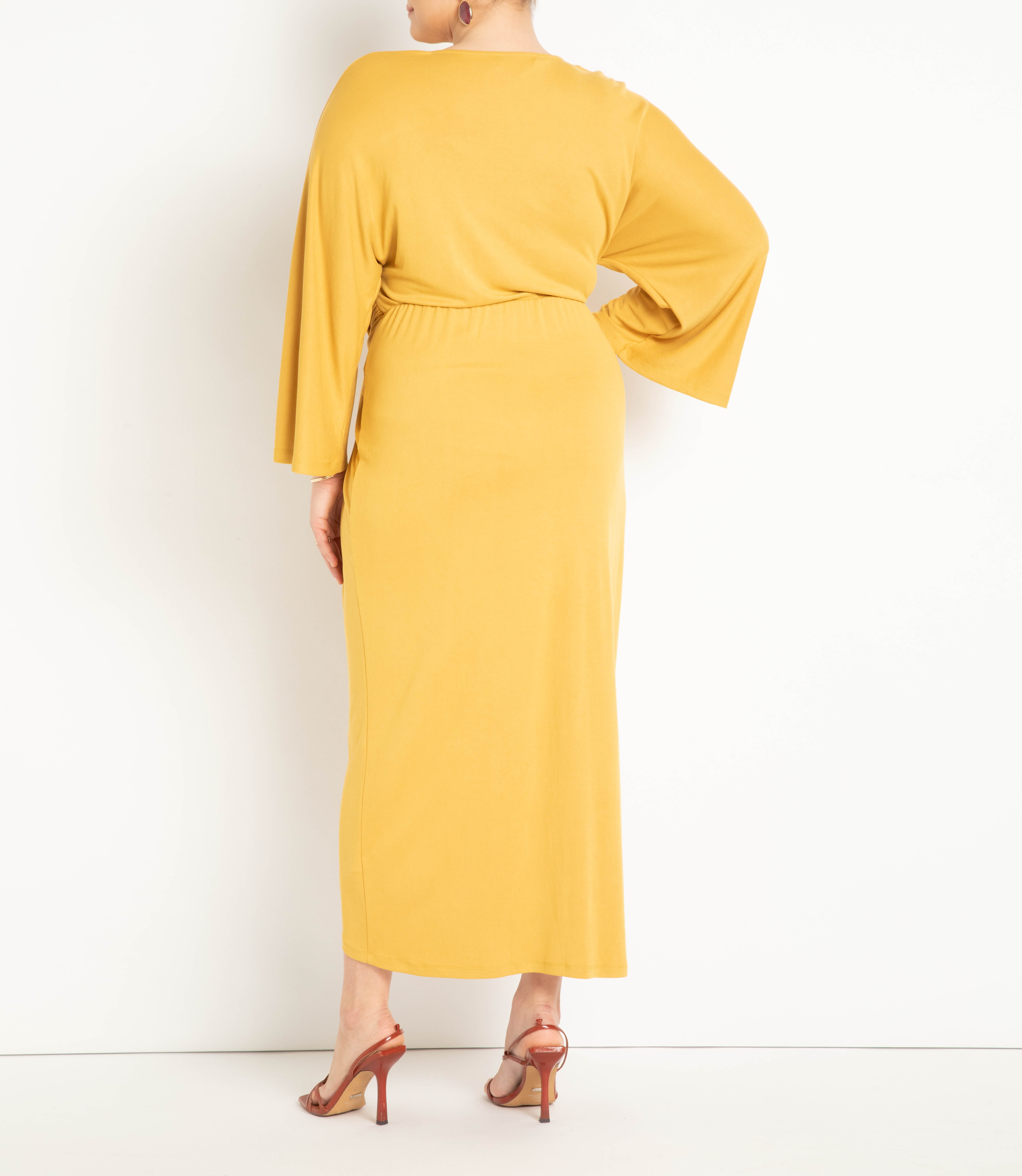 Kimono Sleeve Maxi Dress- Bright Green, Bright Green / Kelly Green, alternate image number 1