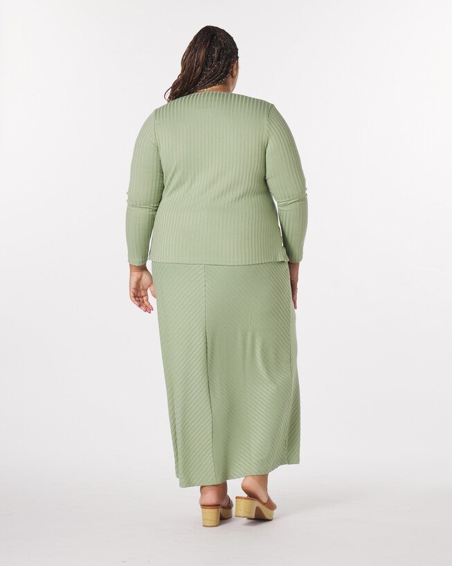 Luna Maxi Skirt, Sage / Sage Green, alternate image number 3