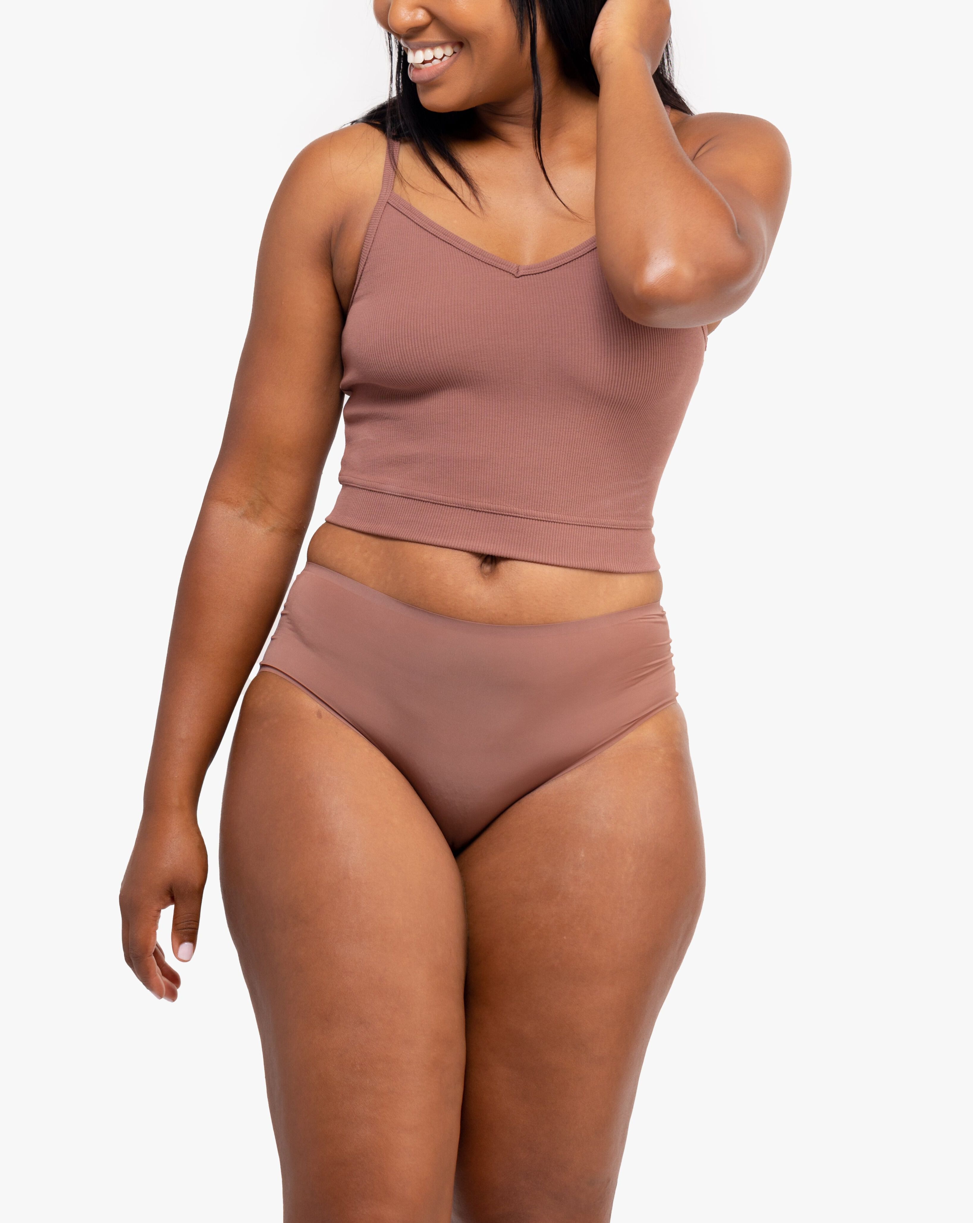 Braless Wireless Bralette, Toffee / Brown, alternate image number 3
