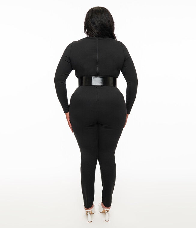 1960s Black & White Skeleton Glow in the Dark Jumpsuit, Black White Skeleton Glow in the Dark / Black, alternate image number 2