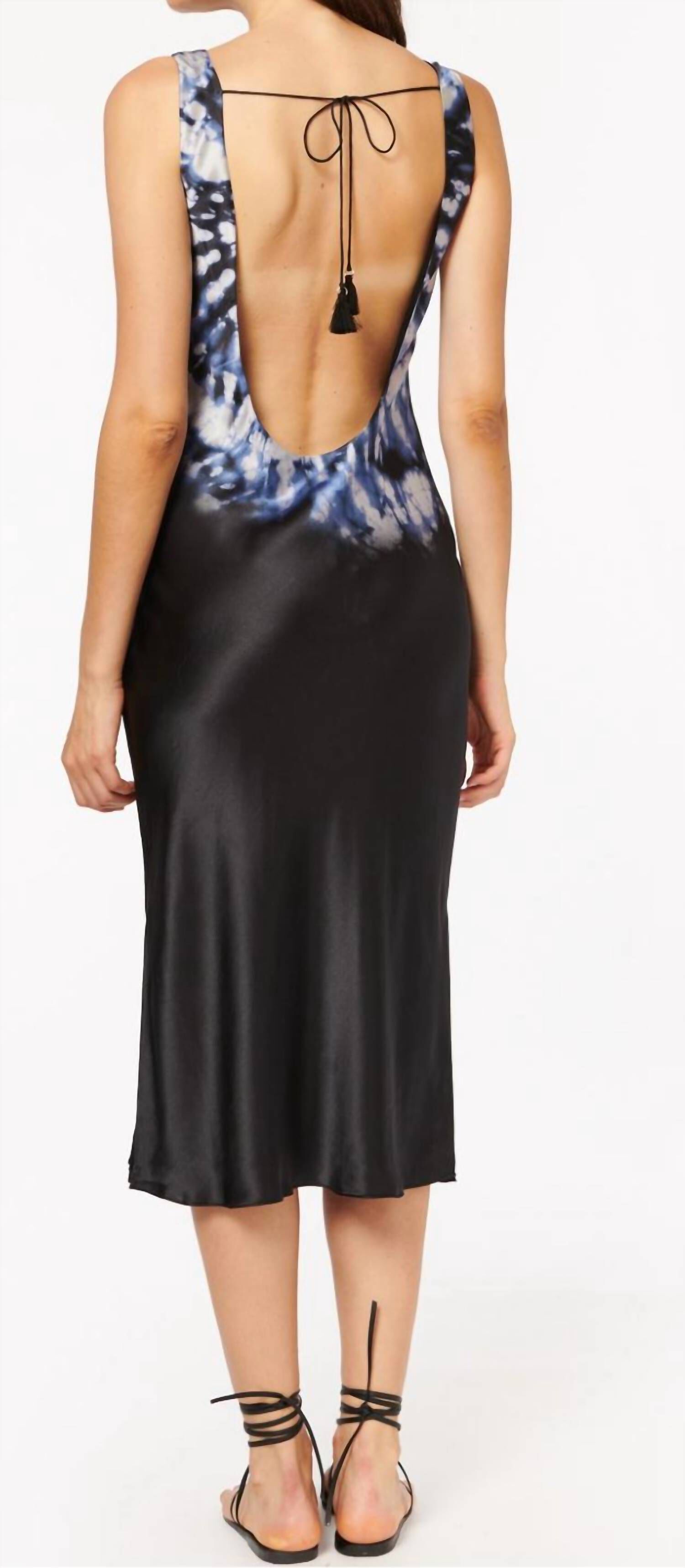 EVELYN DRESS IN DARK TIE DYE, Dark Tie Dye / Black, alternate image number 3