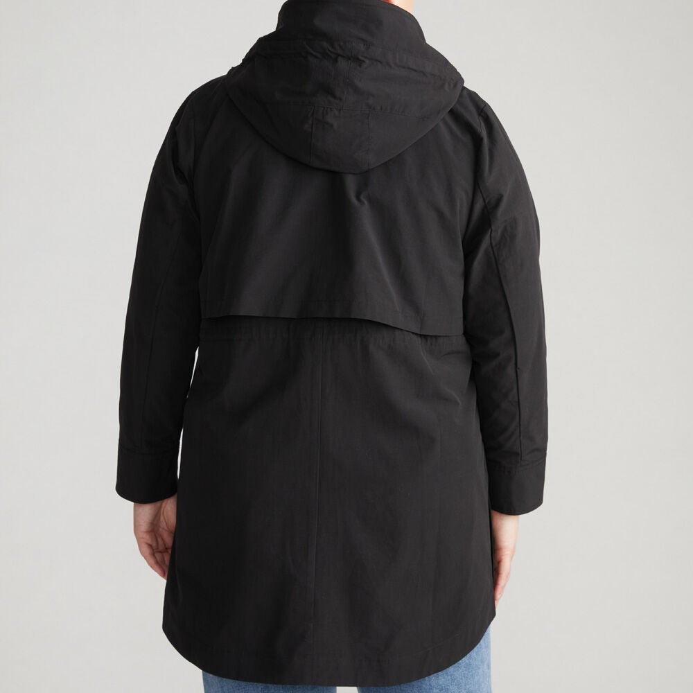 Universal Standard Womens Plus Precision Parka, Black / Black, alternate image number 2