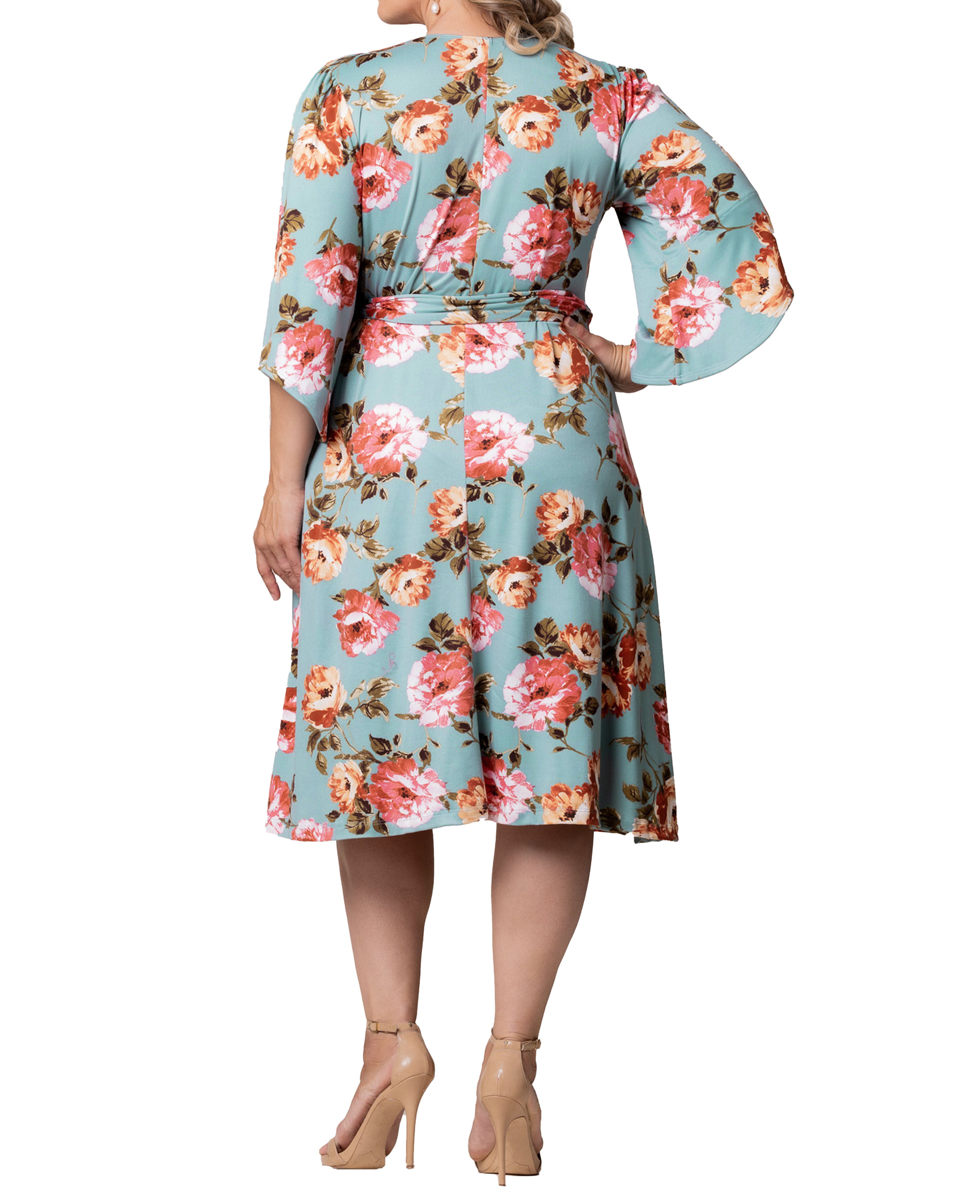 Gemini Wrap Dress, ENGLISH TEA ROSE / Turquoise, alternate image number 1