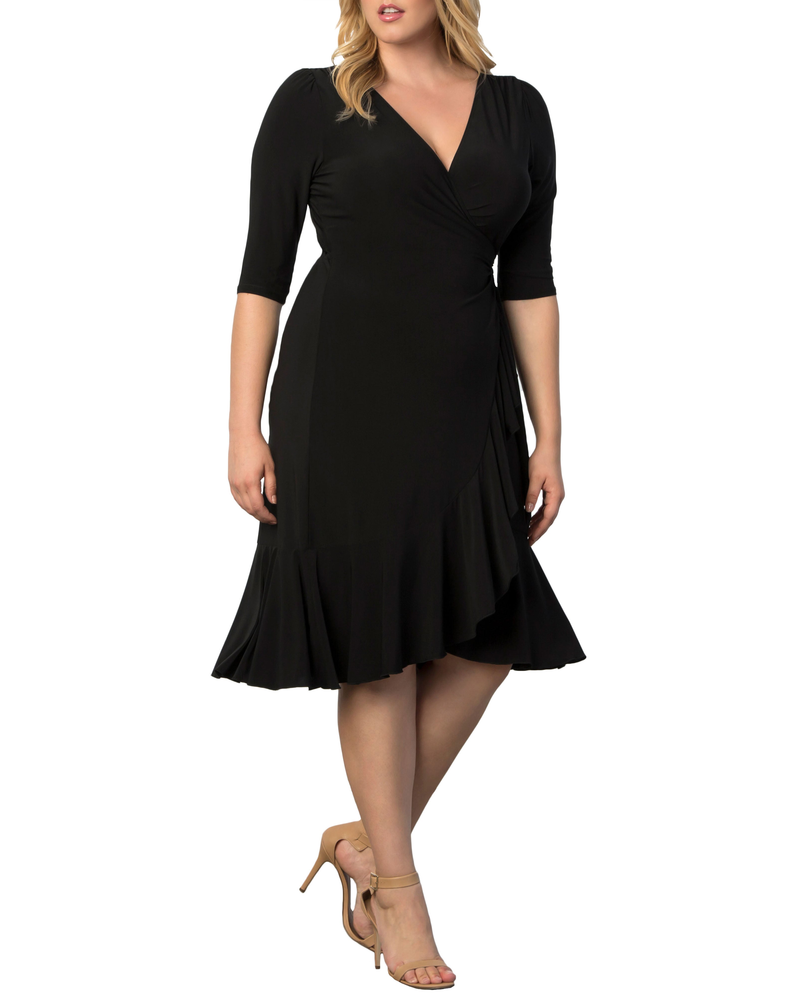Whimsy Wrap Dress, BLACK NOIR / Black, hi-res image number 0