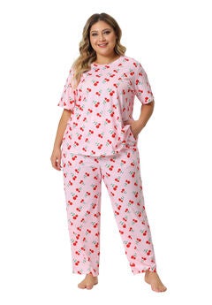 Cherry Print Sleepwear Lounge Set