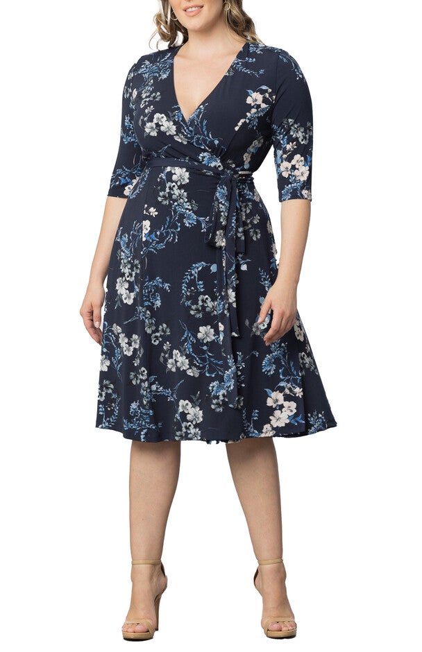 Signature Wrap Dress, FRENCH BLUE GARDEN / Navy, hi-res image number 0