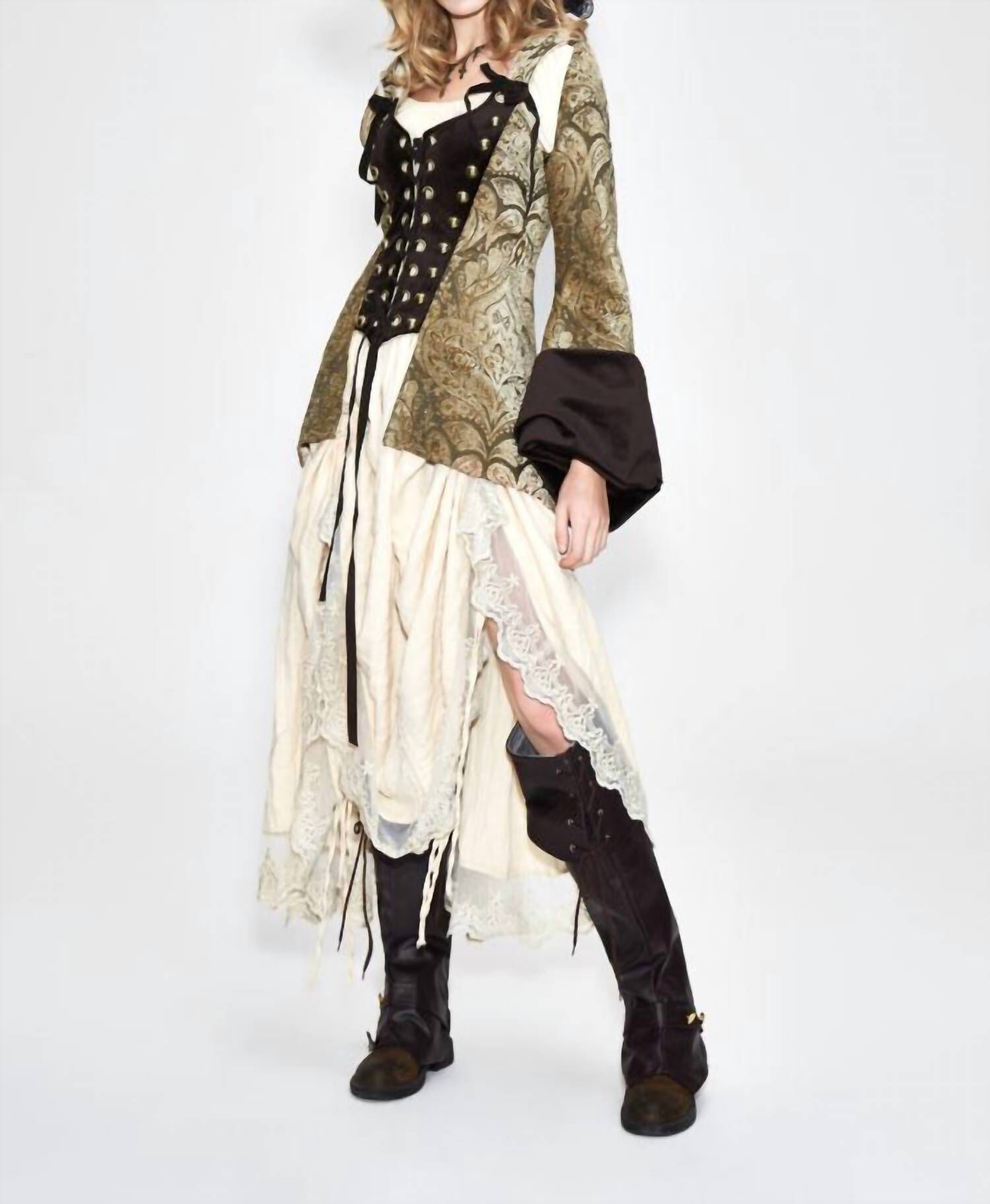 VICTORIAN PIRATE JACKET, Gold / Gold, alternate image number 1