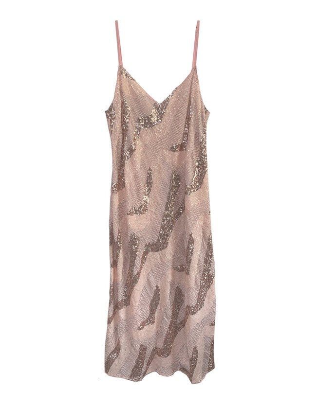 Beaded Cabaret Slip Dress - Champagne, Champagne / Peach, hi-res image number 0