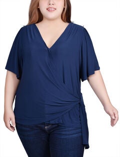 Short Sleeve Wrap Top