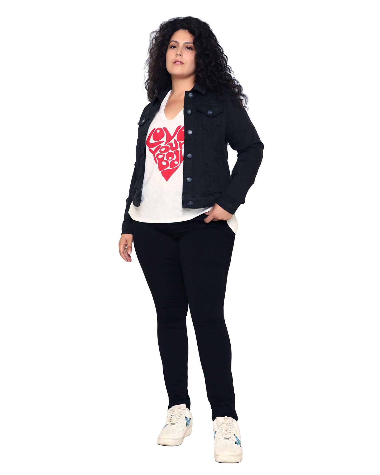 Slink Jeans Women Denim Jacket, BLACK / Black, hi-res image number 0