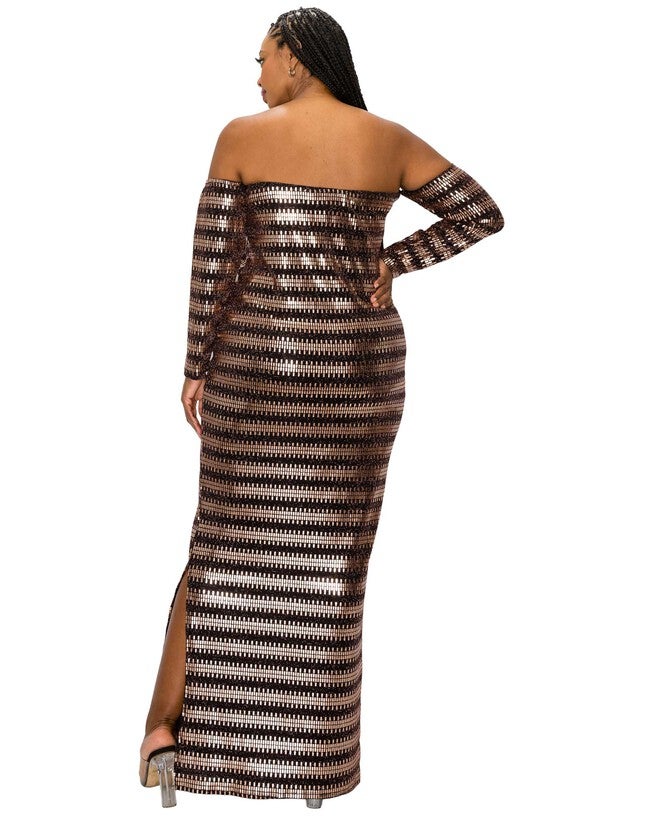Temptations Sequin Dress, Matte Gold / Gold, alternate image number 2