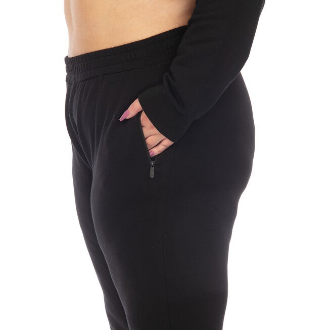 Two Piece Fleece Tracksuit Set, Black / Black, alternate image number null