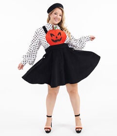 1950s Black & Orange Jack-O-Lantern Pinafore