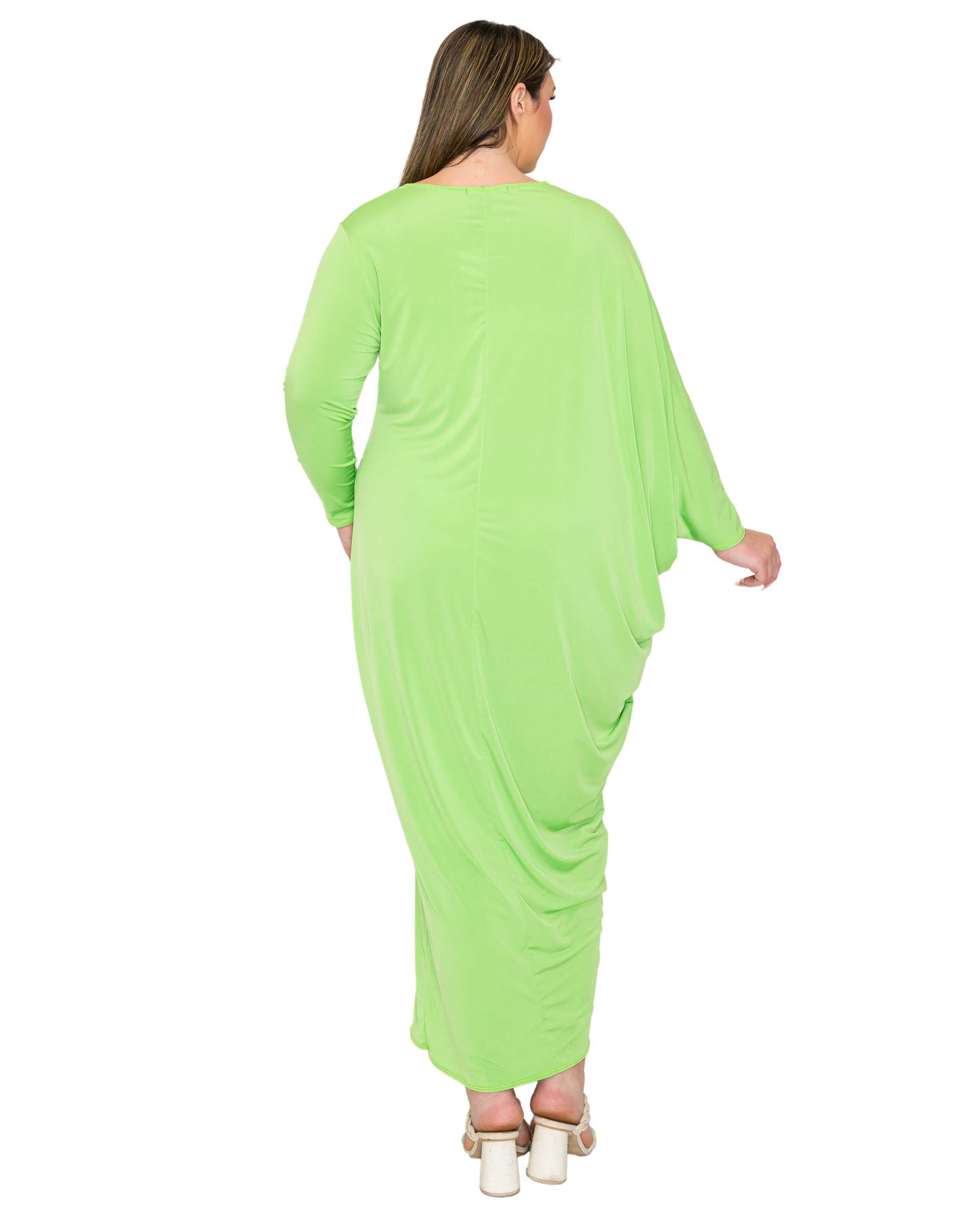 Louella Asymmetrical Maxi Dress, Lime / Light Green, alternate image number 2