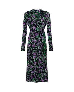 DVF PHOENIX REVERSIBLE MESH WRAP DRESS