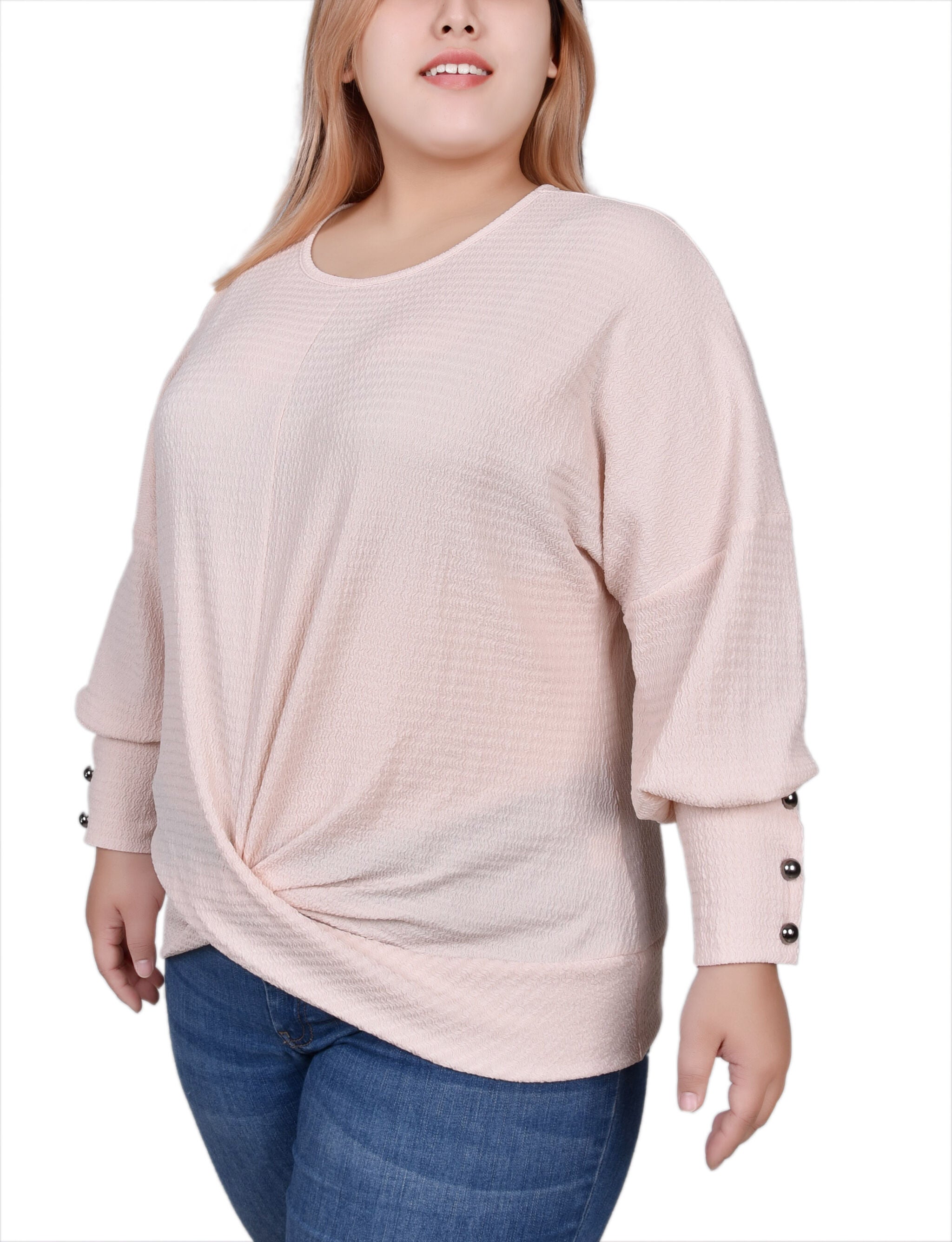 Long Sleeve Textured Knit Top, , alternate image number 6